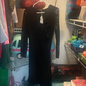 Elegant Black Long Sleeve Dress